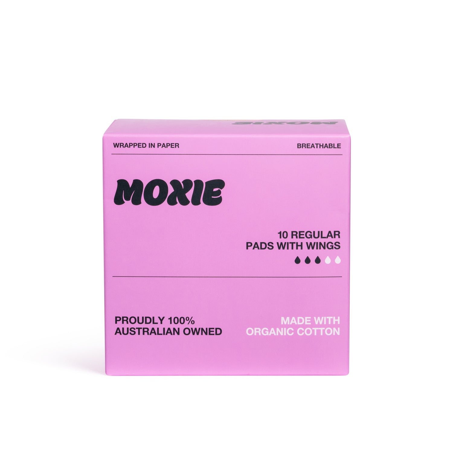 Moxie organic cotton regular pads with wings 10pk