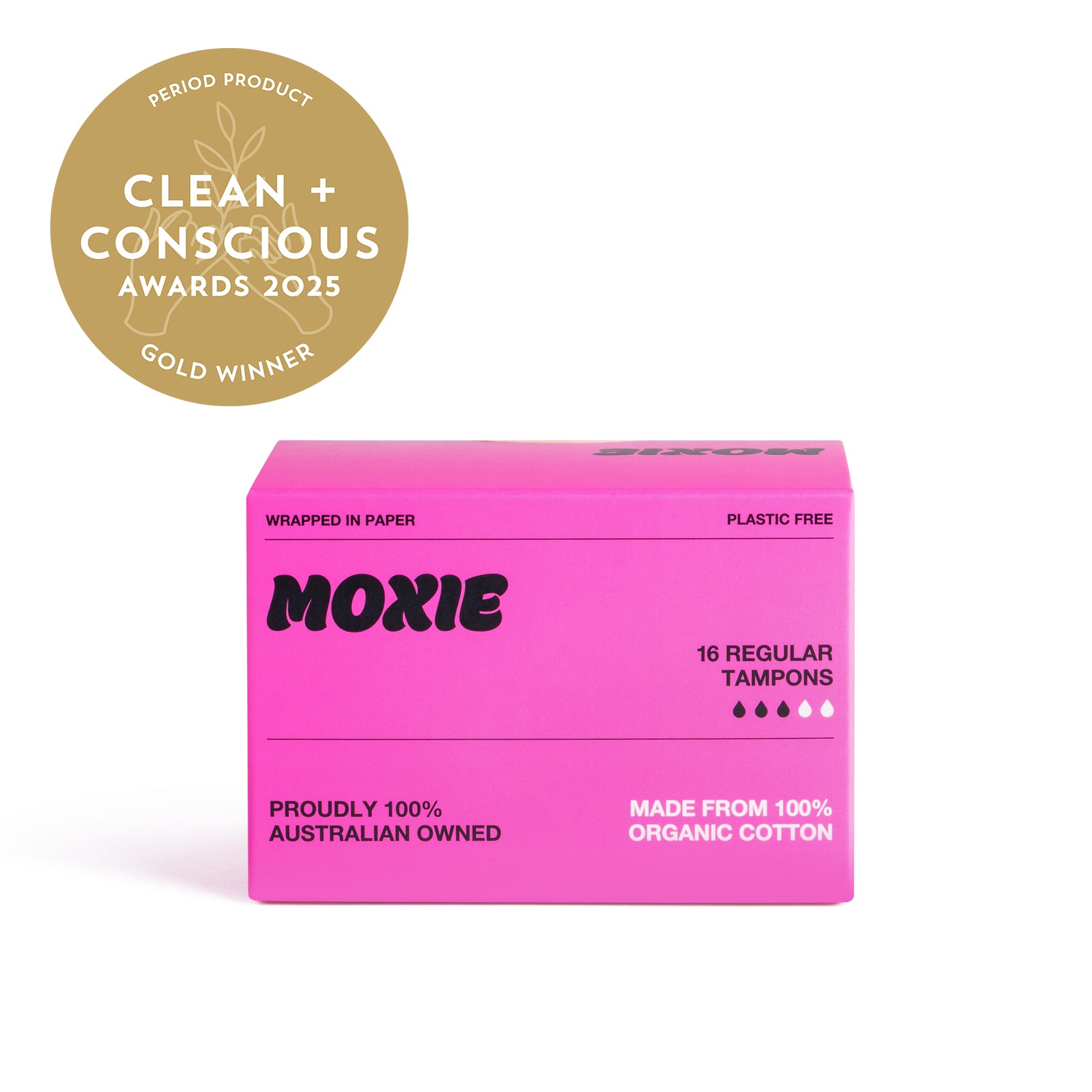 Moxie 100% organic cotton regular tampons 16pk