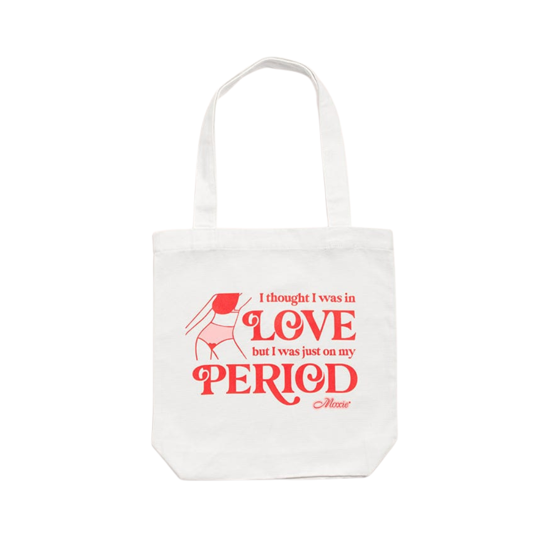 Moxie 'I thought I was in love' cotton canvas tote
