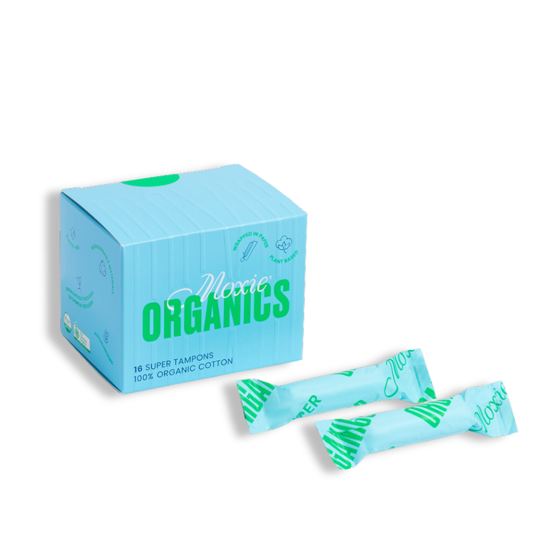 Moxie super tampons 100% organic cotton 16pk (original design)